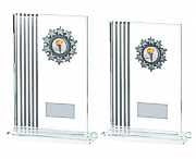 Crystal Stripe Glass Football Award (In Presentation Case)