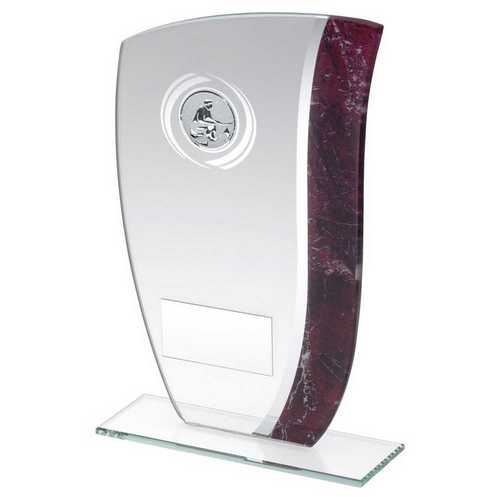 Jade Glass Claret|Silver Marble Detail With Angling Insert And Plate