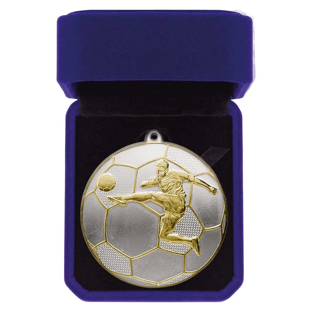 Premiership Football Medal Box Gold & Silver