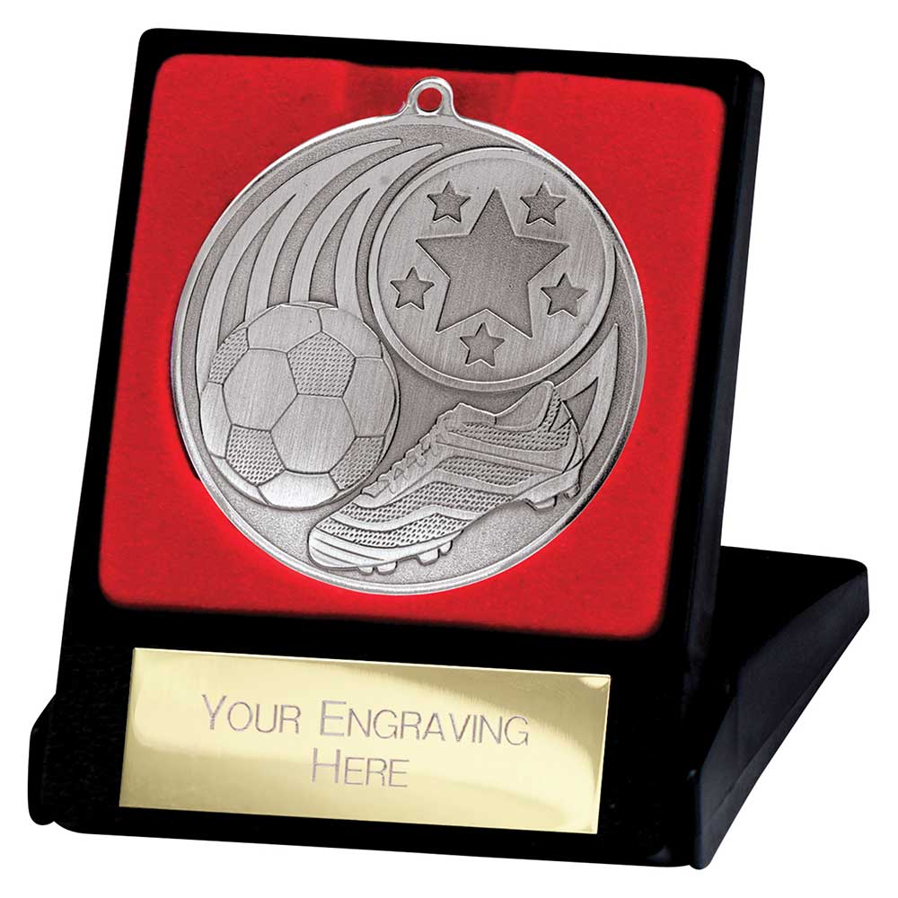 Iconic Football Medal & Box Silver