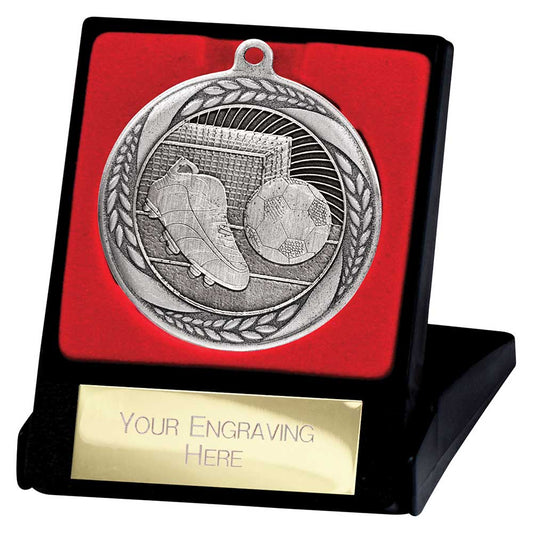 Typhoon Football Medal & Box Silver