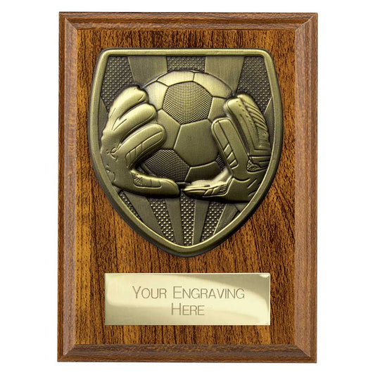 Cobra Plaque Football Goal Keeper Award Walnut