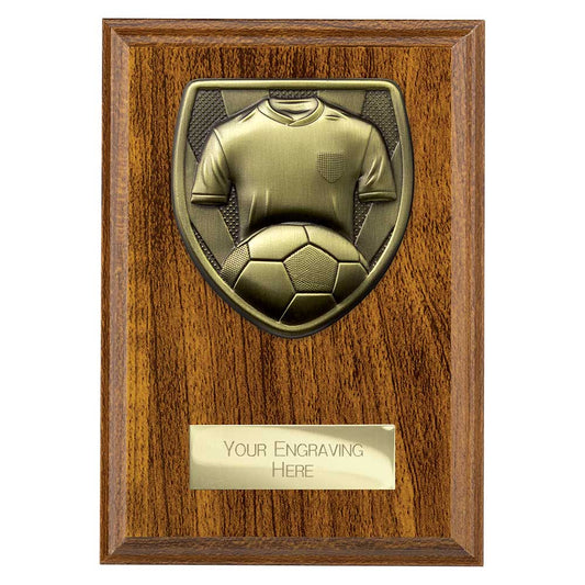 Cobra Plaque Football Shirt & Ball Award Walnut