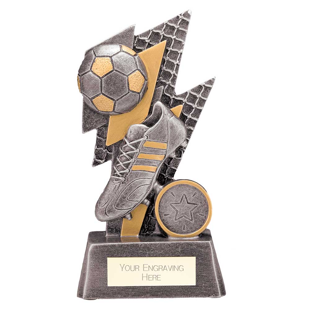 Strike Bolt Football Award Antique Silver & Gold