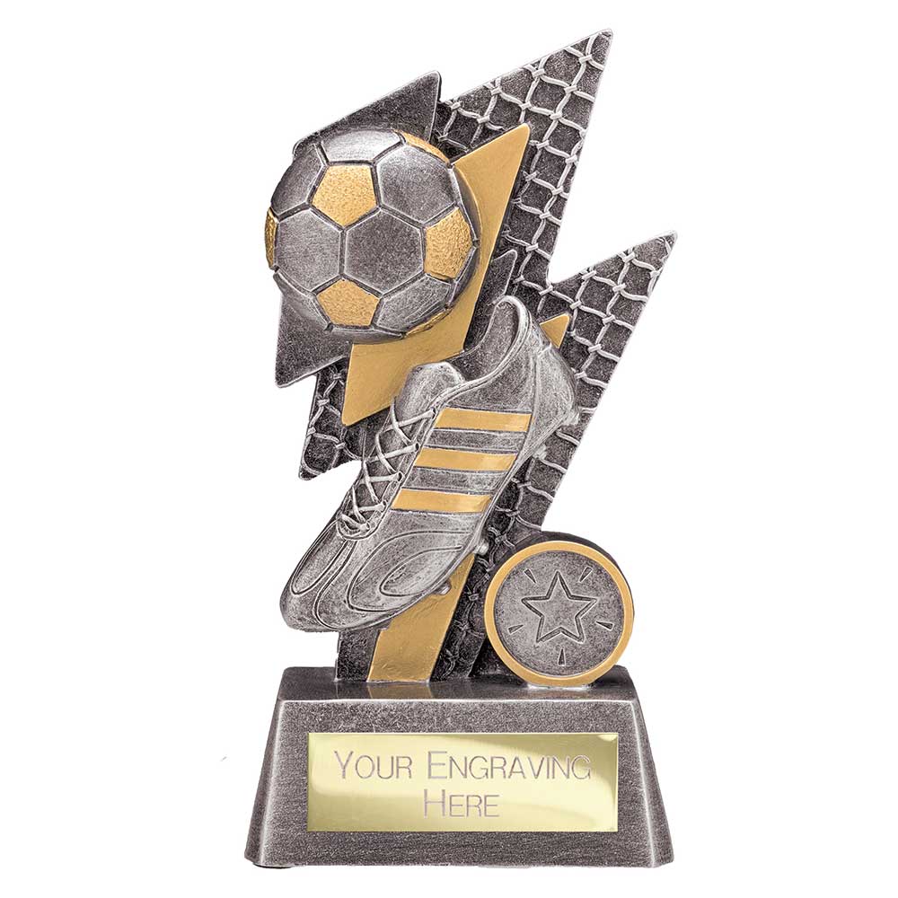 Strike Bolt Football Award Antique Silver & Gold