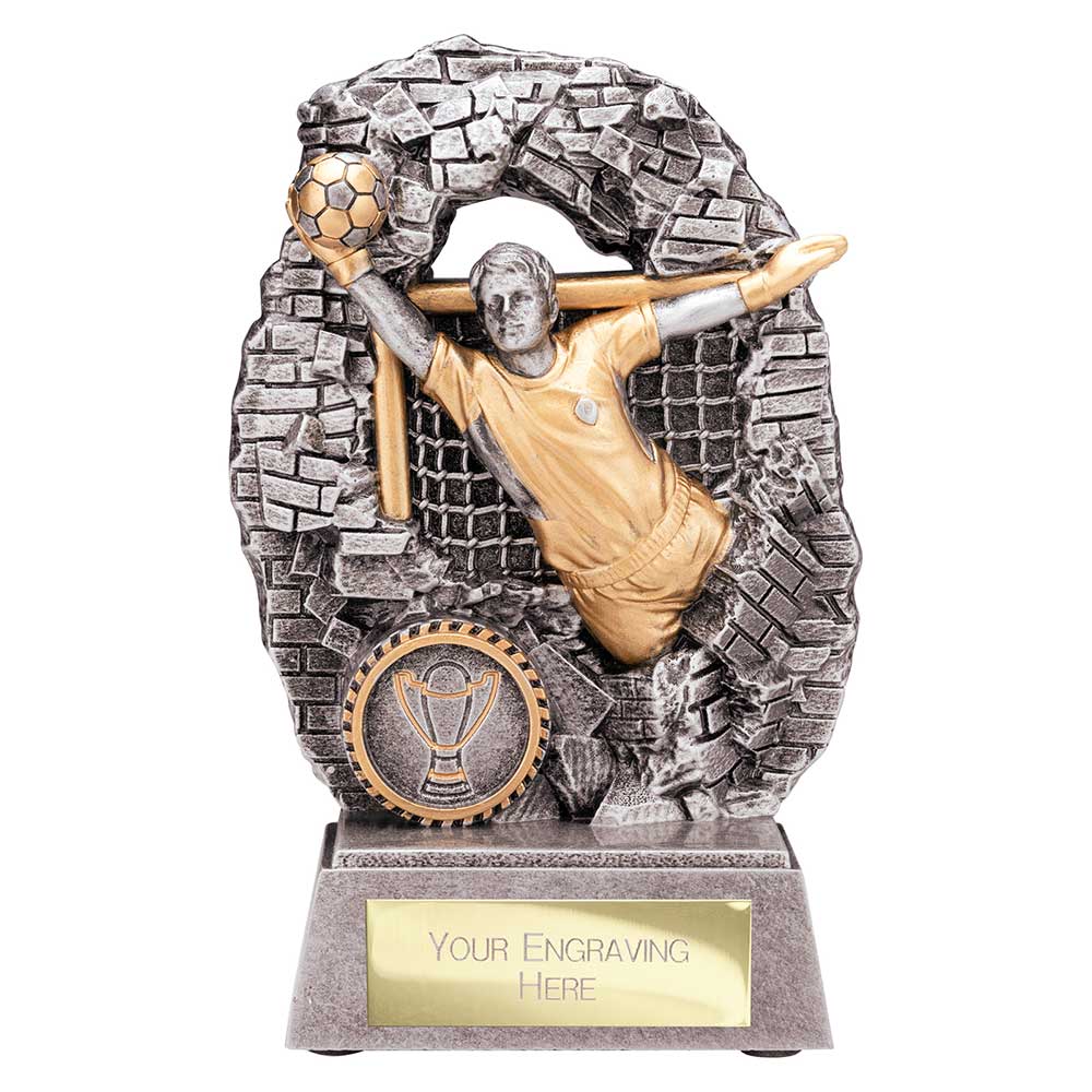 Blast Out Football Goalkeeper Award Antique Silver & Gold 160mm