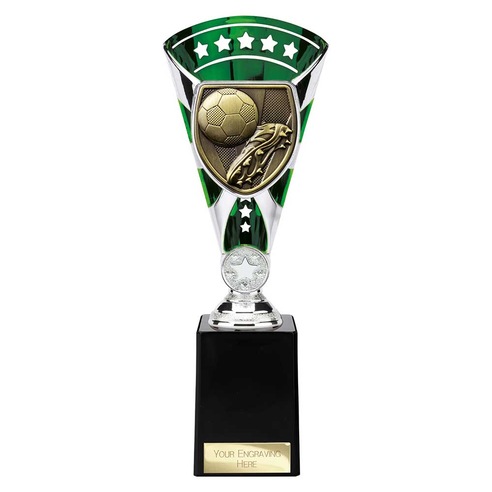 Cobra Star Cup Football Boot & Ball Silver & Green