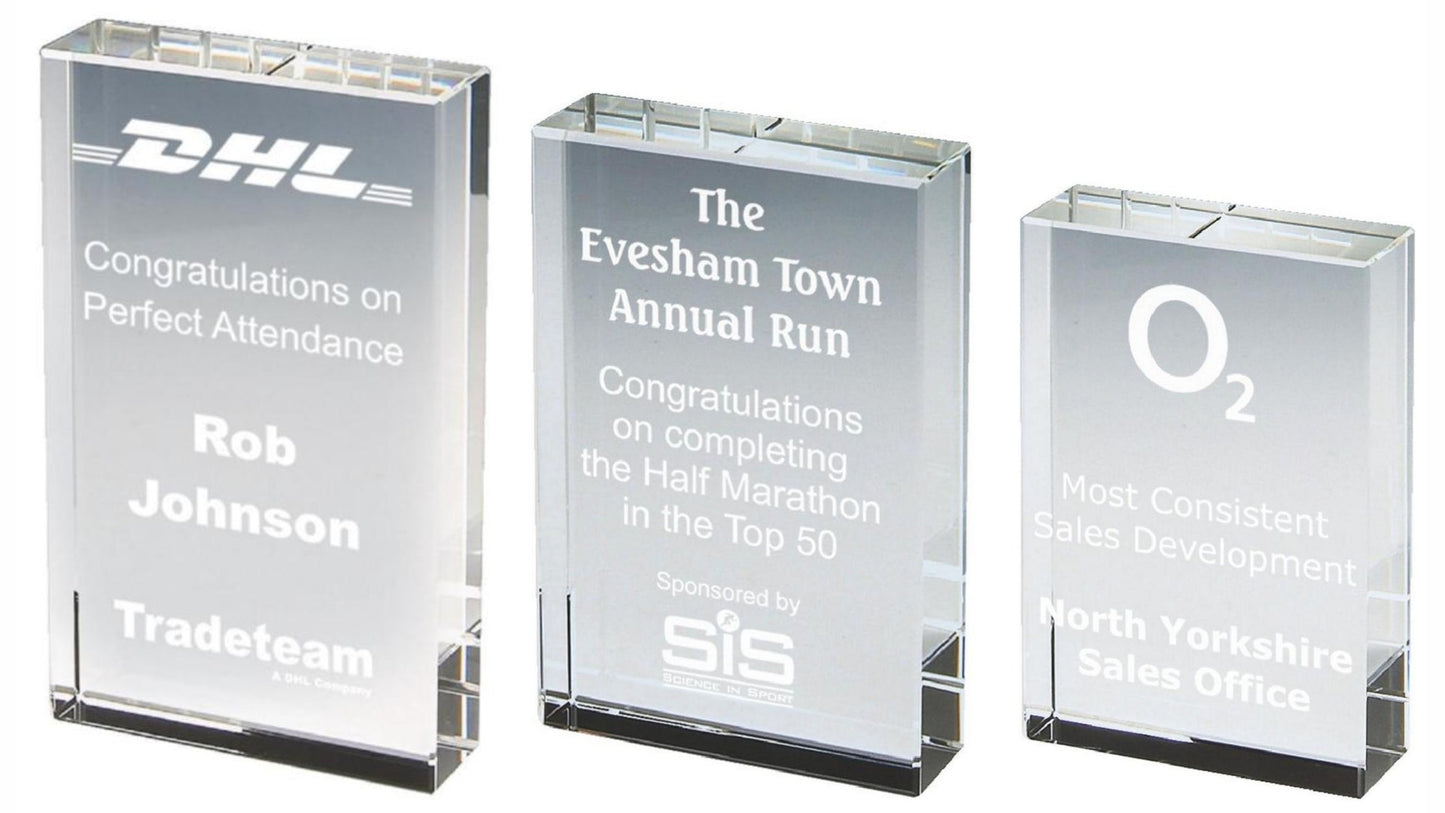 Crystal Block Award (In Presentation Case) - 20mm Thick