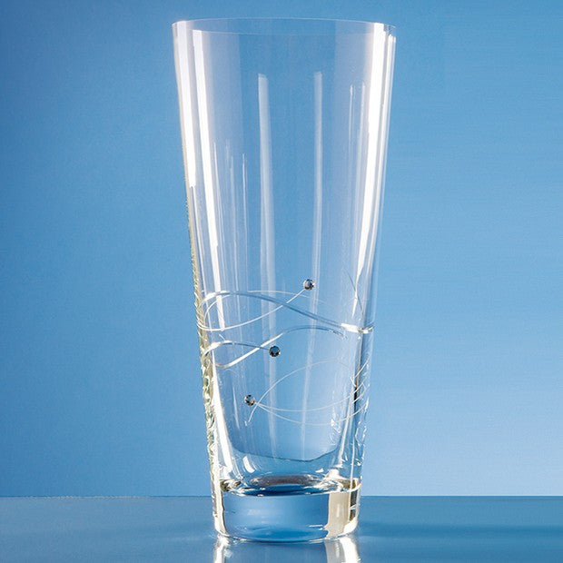 Diamante Conical Vase with Spiral Design Cutting