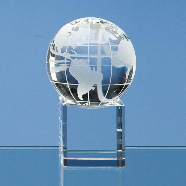 Optical Crystal Globe on Clear Base