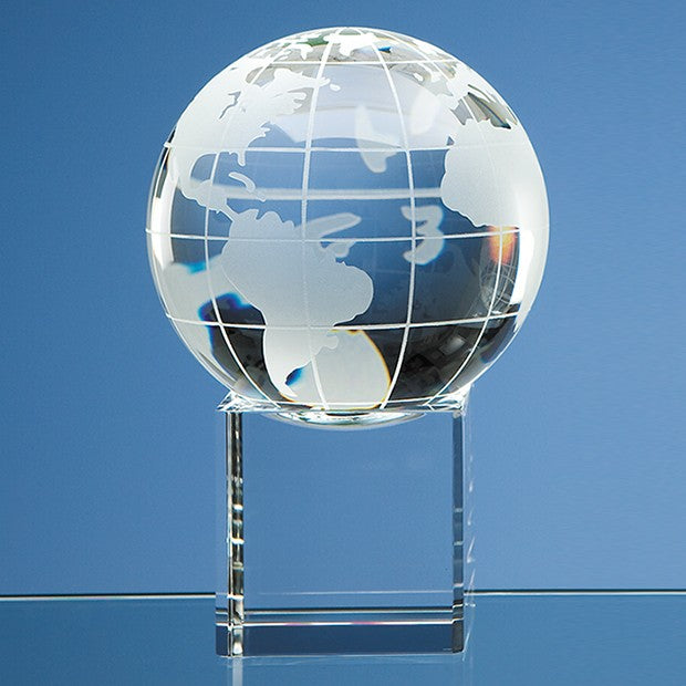 Optical Crystal Globe on Clear Base