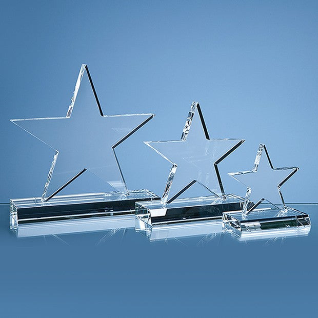 Optical Crystal 5 Pointed Star on Base Award