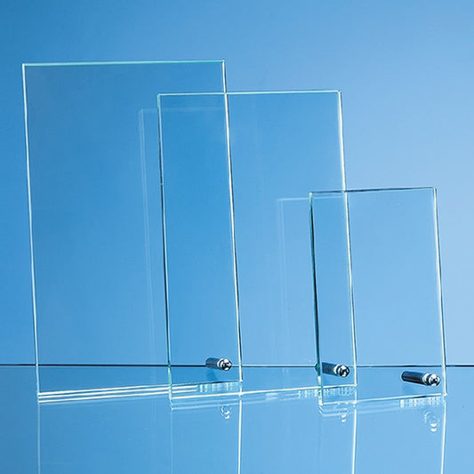Jade Glass Rectangle with Chrome Pin