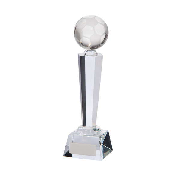 Interceptor Football Crystal Award - Available in 3 Sizes