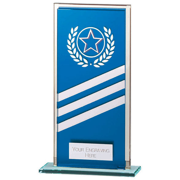 Talisman Mirror Glass Award Blue-Silver