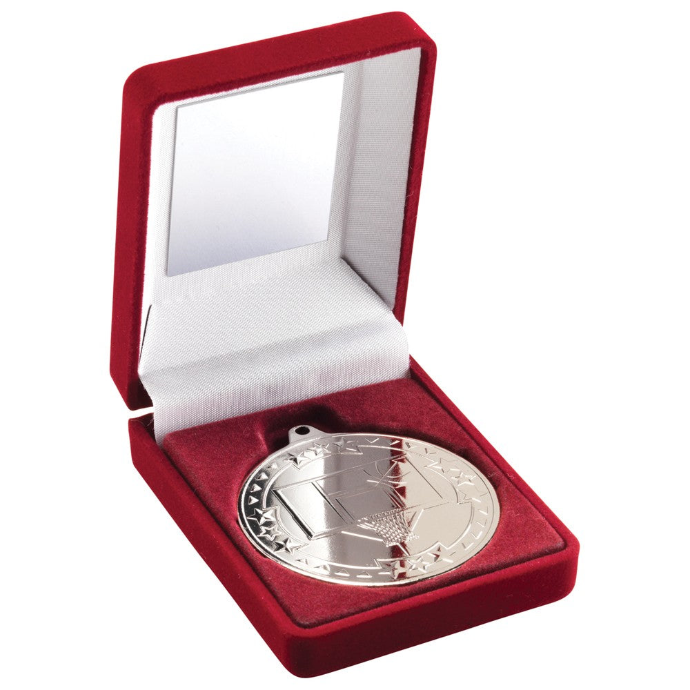 Red Velvet Box With Basketball Medal