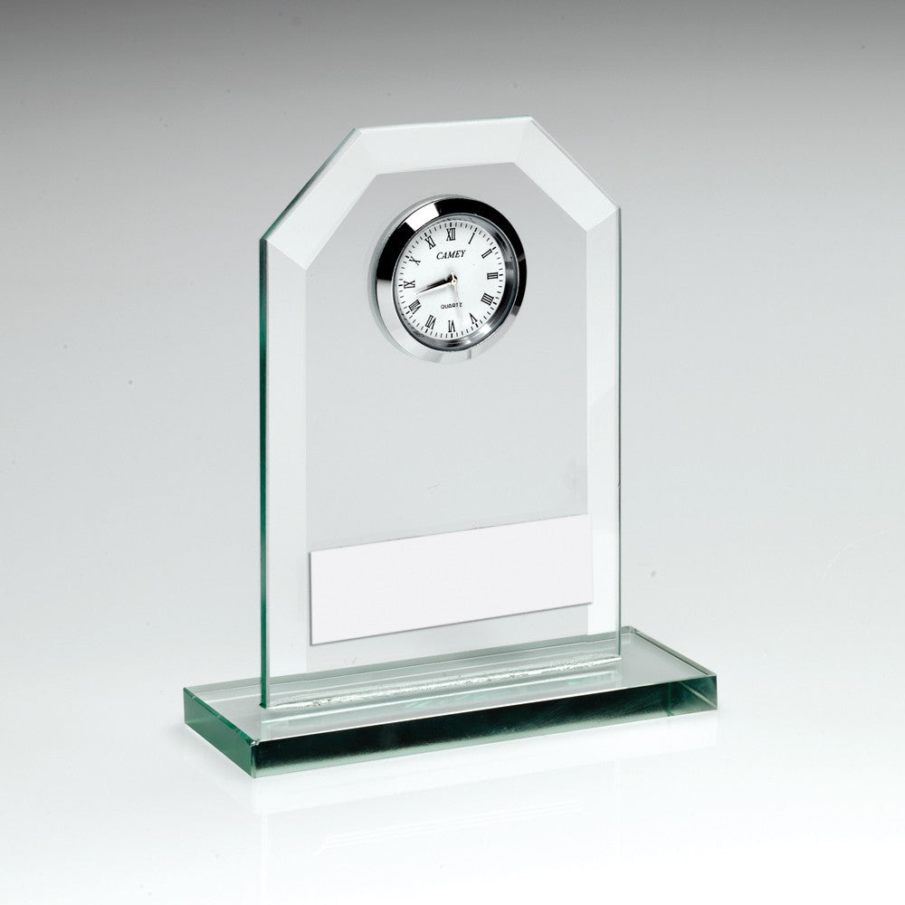 Jade Glass Clock Trophy