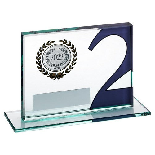 Jade Glass Plaque With Number And Plate - Available in 1st, 2nd and 3rd