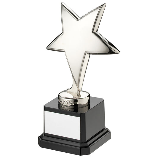 Gold Metal Star On Black Plastic Base
