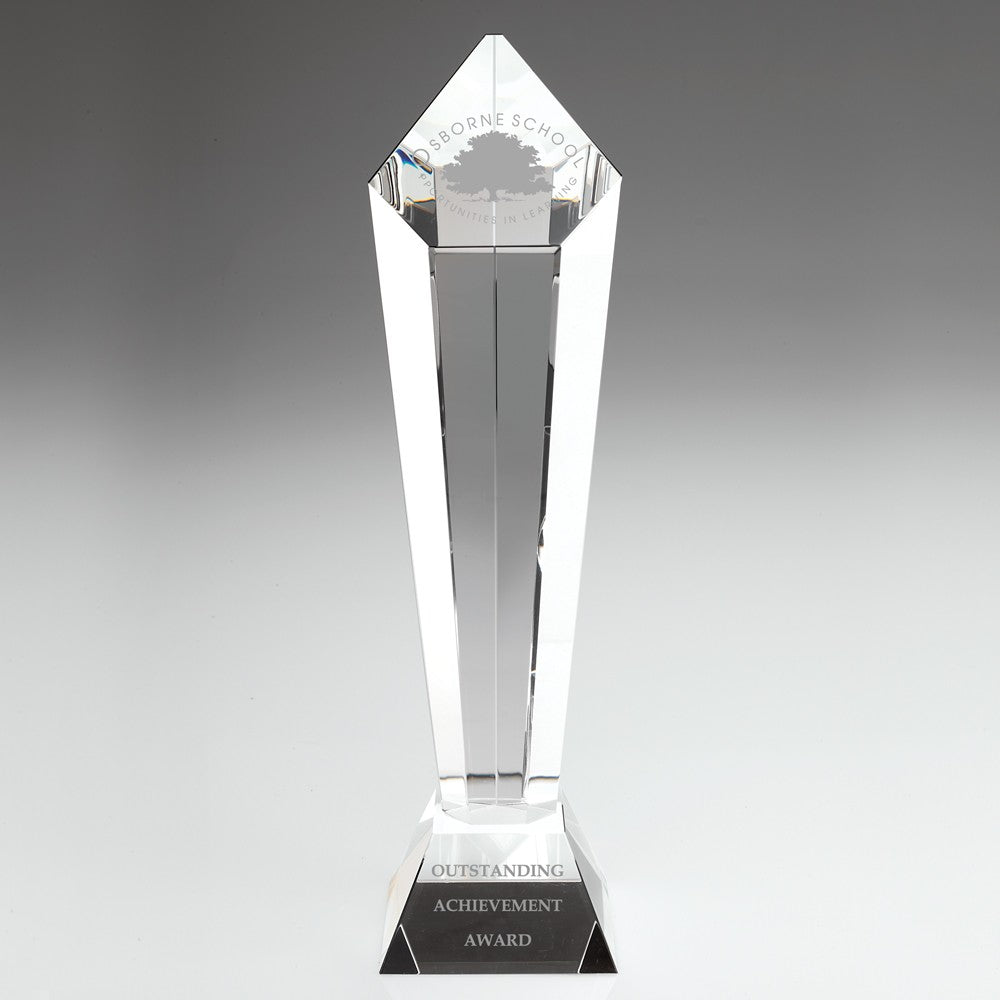 Clear Glass Pentagon Column On Base