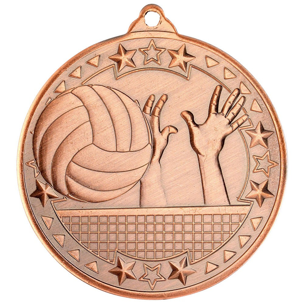 Volleyball 'Tri Star' Medal - 3 Colours