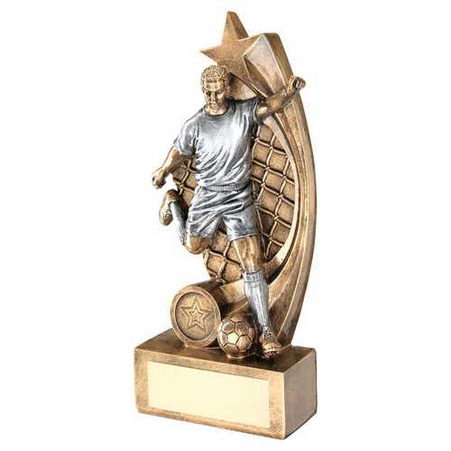 Brz|pew Male Football Figure On Star Net Backing - 7.5in