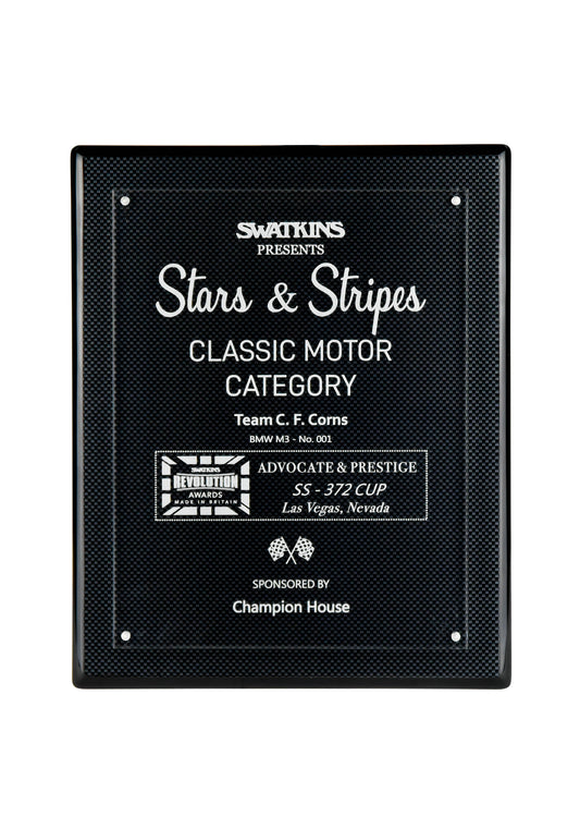 Carbon Fibre Plaque with Acrylic front - 3 Sizes