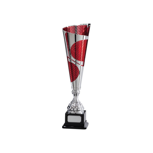 Quest Laser Cut Silver & Red Cup - Available in 5 Sizes