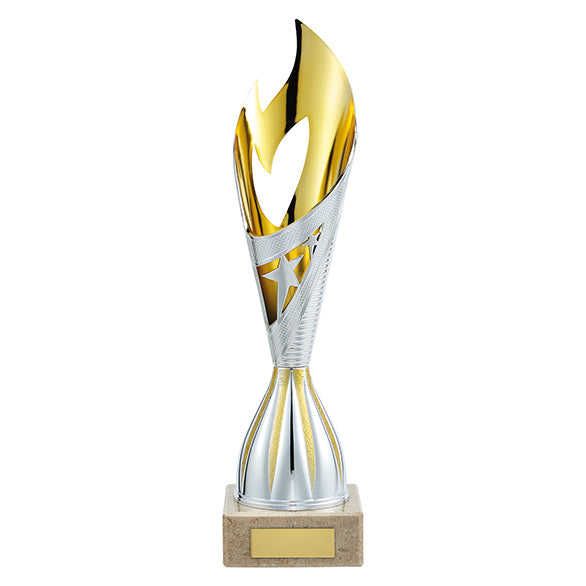 Inferno Plastic Laser Cut Cup Silver & Gold - 3 Sizes