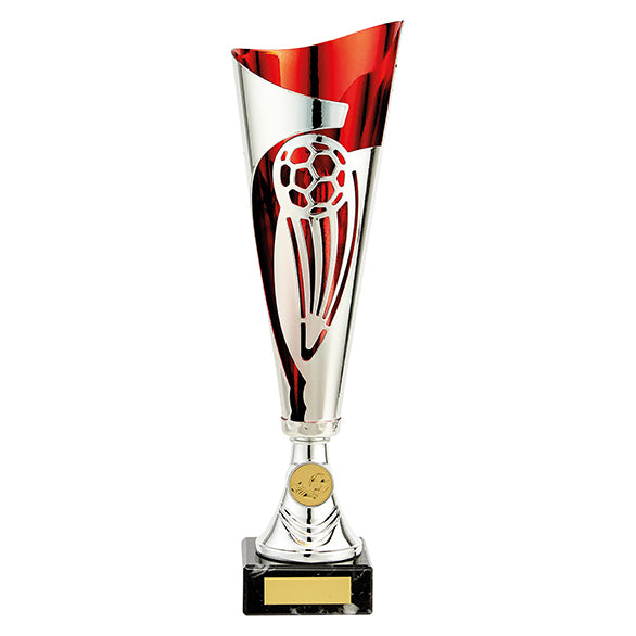 Champions Football Cup Silver & Red - 3 Sizes