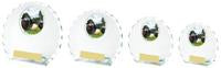 Circular Jade Glass Lawn Bowls Award - 4 Sizes