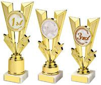 Shiny Gold V Placing Holder Award - 3 Sizes