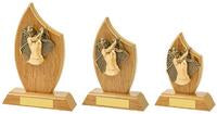 Light Oak Female Golf Wood Plaque Award - 3 Sizes