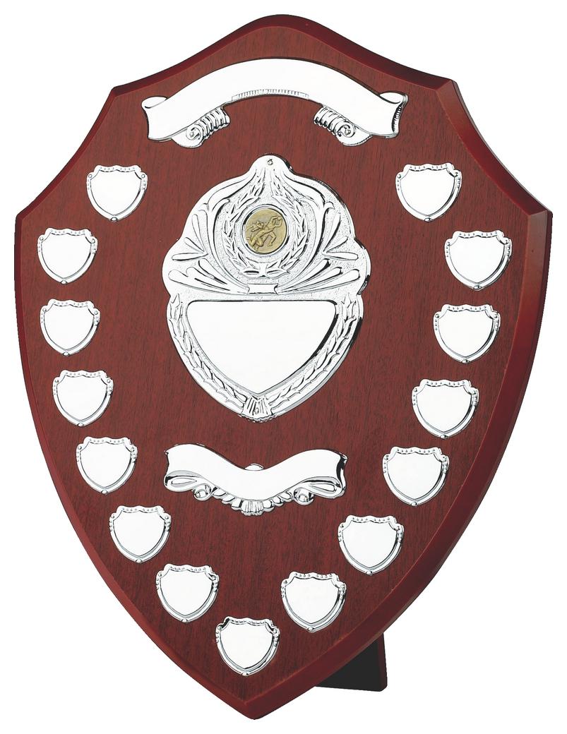 Annual Wood Shield Award With Engraving Scroll