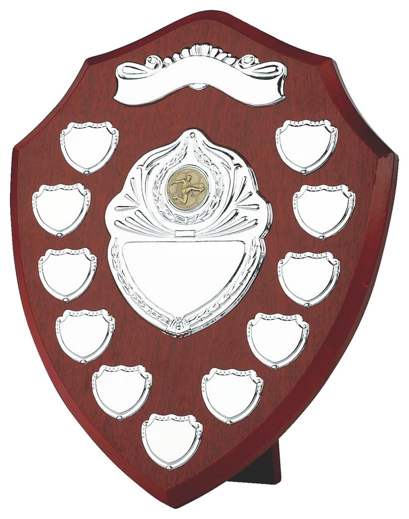 Annual Wood Shield Award With Engraving Scroll