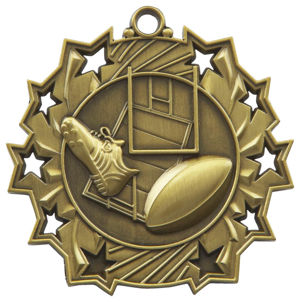 6cm Stars Rugby Medal
