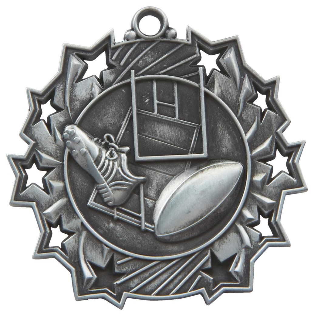 6cm Stars Rugby Medal