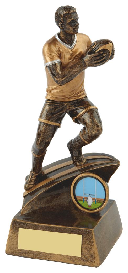 Gold Resin Men's Rugby Figure Trophy