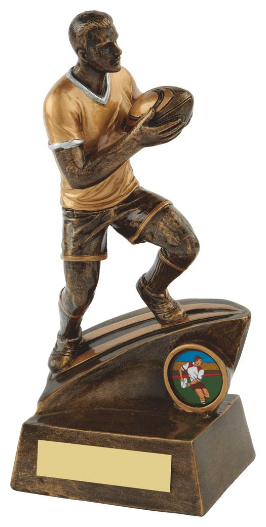 Gold Resin Men's Rugby Figure Trophy