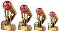 Antique Gold Cricket Award with Red Ball - 4 Sizes