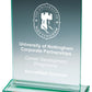 Jade Glass Rectangle Award Engraved