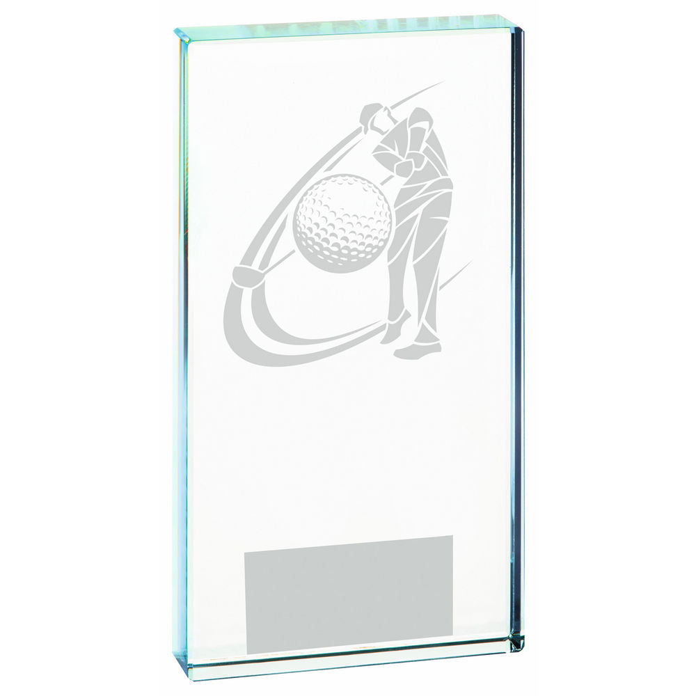 Clear Glass Golf Award - Male - 3 Sizes