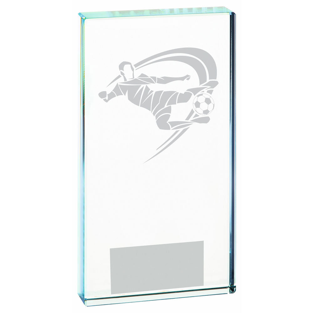 Clear Glass Football Award (Male) - 2 Sizes