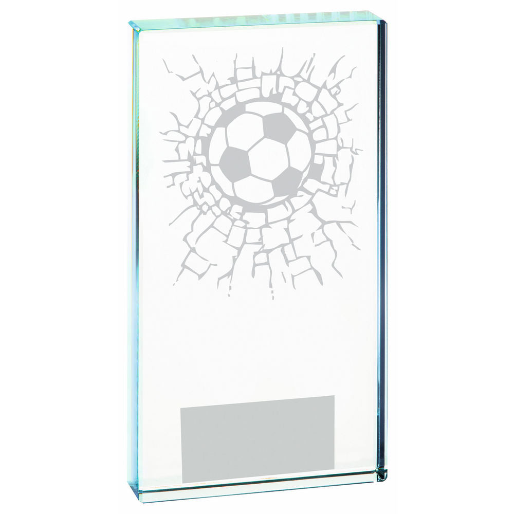 Clear Glass Football Award - 2 Sizes