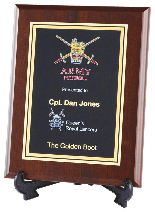 Brass Plaque Award On Rosewood