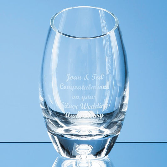 Handmade Bubble Base Oval Vase