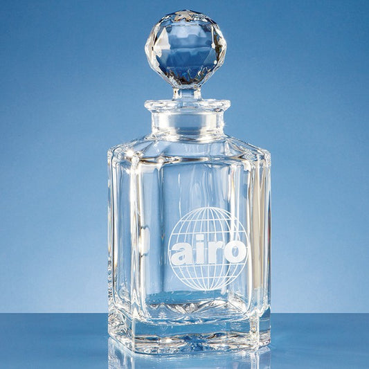 0.8ltr Crystal Square Spirit Decanter