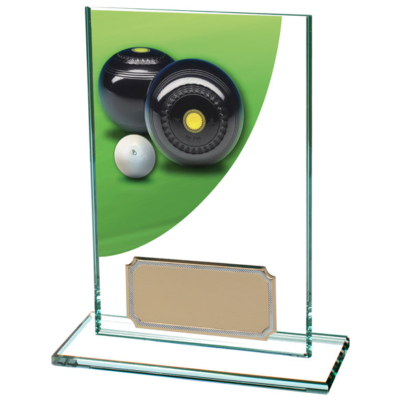 Colour Curve Lawn Bowls Jade Glass Award 125mm