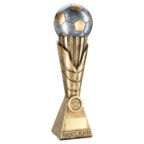 Brz-Pew-Gold Football On Leaf Burst Column Trophy - Parents Player