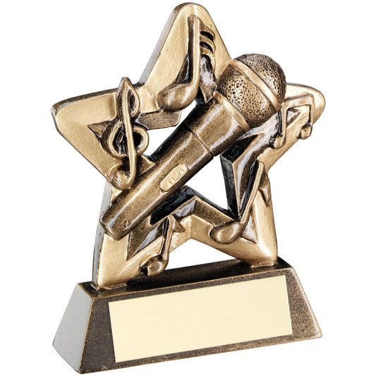9.5cm Bronze & Gold Music Mini Star Trophy